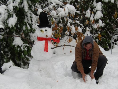 Jonny playing in the snow